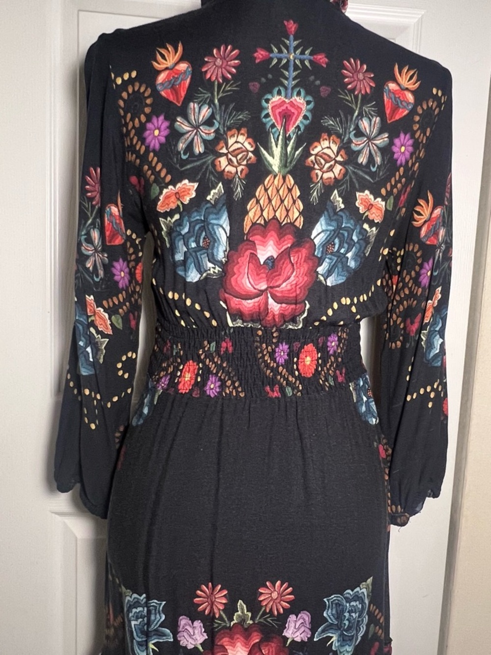 Farm Rio by Anthropology Smocked Floral Dures - Picture 10 of 12